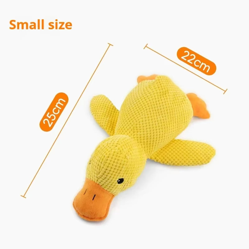 Pet Plush Toy Dog Calming Duck Companion Sleeping Duck Toys Chew Toy Durable Squeaky for Puppy Pet Teeth Cleaning Chew Pet Toy